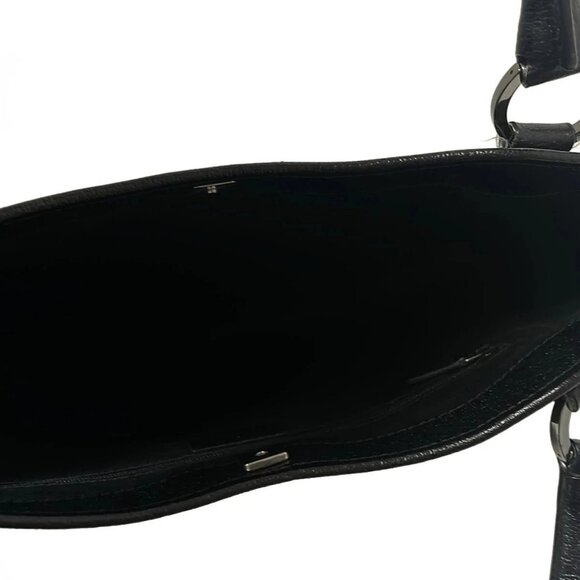 Auth GUCCI GG 113015 Black Jacquard Leather - Tote Bag - Picture 7 of 8